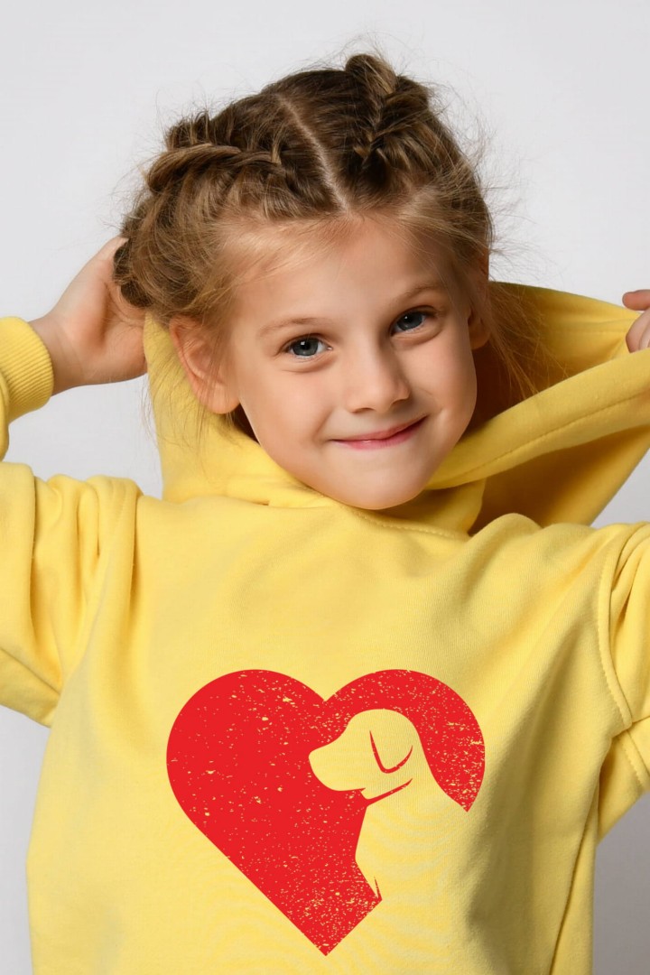 Kinder-Kapuzenpullover Hundeliebe