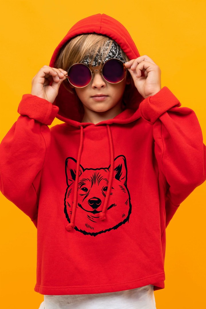Kinder-Kapuzenpullover Akita Inu