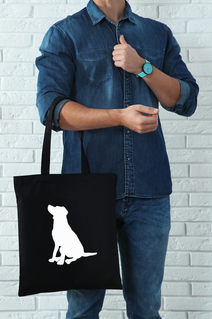 Tasche mit Mischlingshund-Motiv