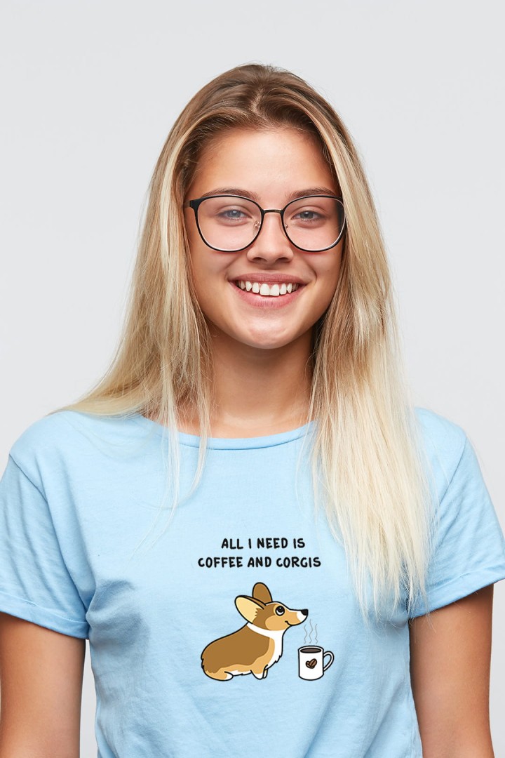 T-shirt corgis&coffee