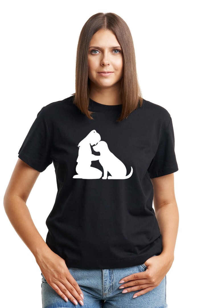 T-Shirt Mann und Hund