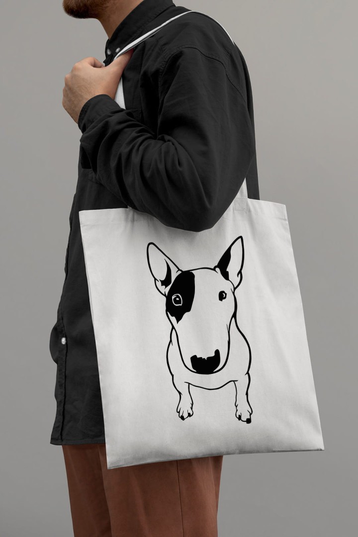 Tasche mit Motiv eines Bullterriers