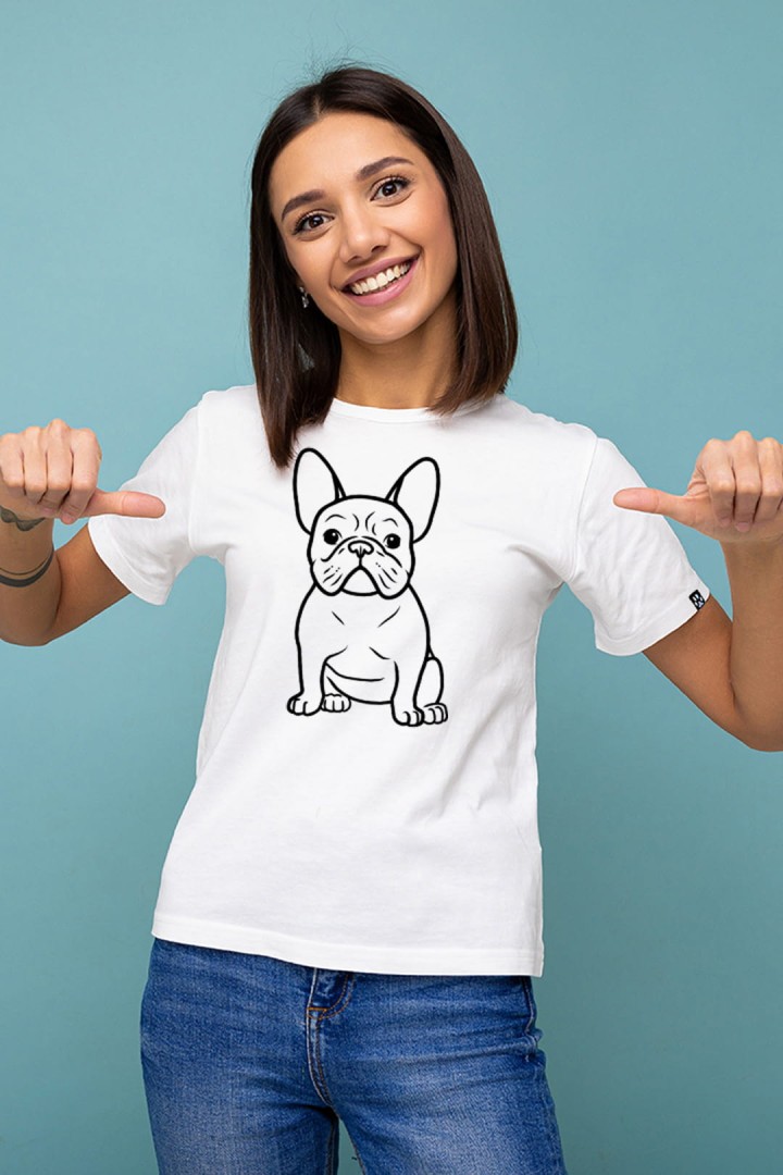 T-Shirt mit einer niedlichen französischen Bulldogge 