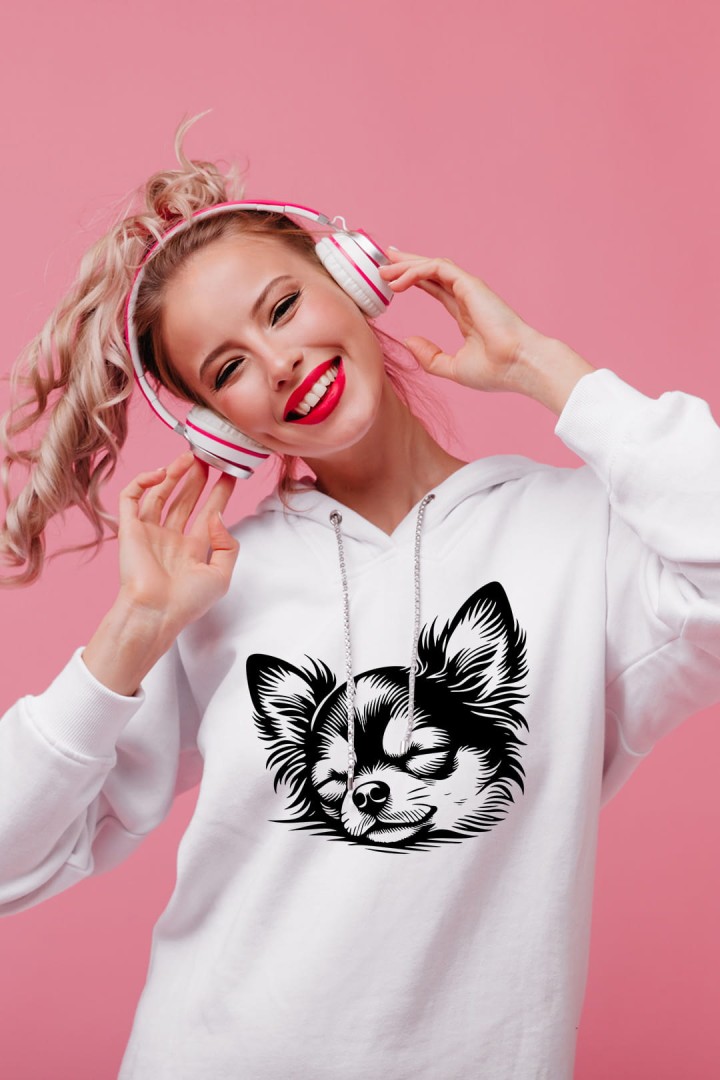 Sweatshirt mit schlafendem Chihuahua