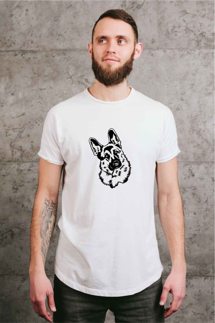 T-shirt mit Hundekopf Deutscher Schäferhund