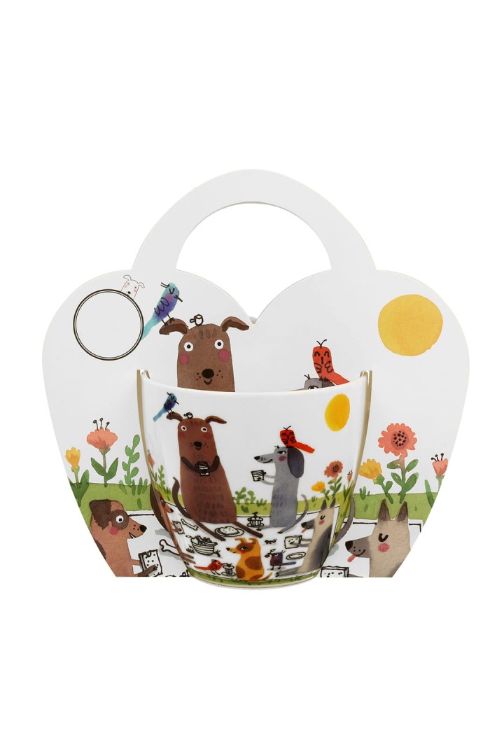 Porzellanbecher 460ml Hund Picknick Geschenk für Hundeliebhaber